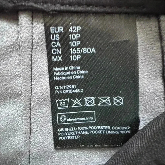 H&M Black Faux Leather Pleated Pants Size 10 Petite - Picture 7 of 8